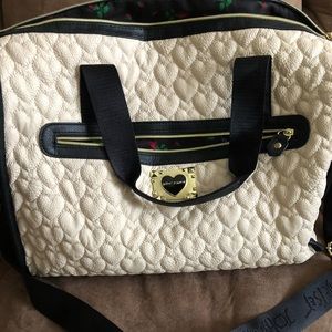 Betsey Johnson Taupe Heart Weekender!